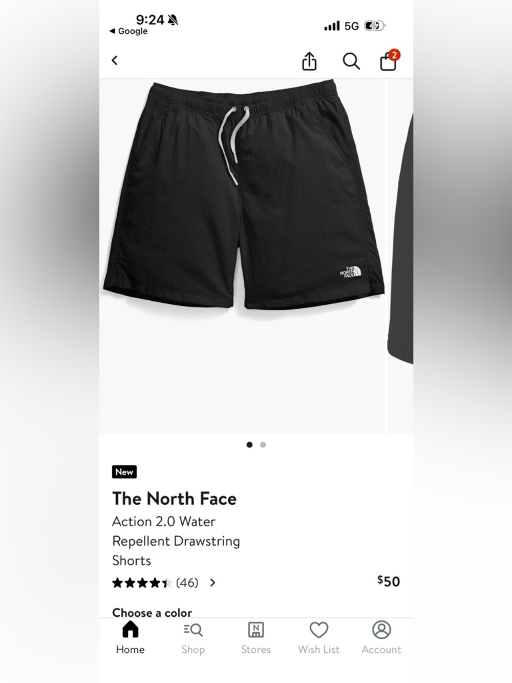 The North Face Men's Action 2.0 Water Repellent Drawstring Shorts black Medium